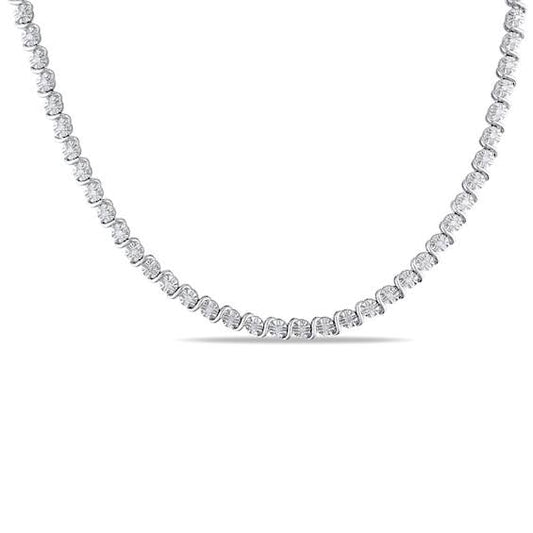1/2 Ct. T.W. Diamond S Tennis Necklace In Sterling