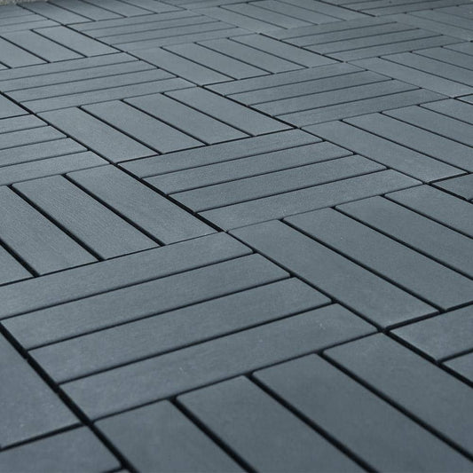 1 Ft. X 1 Ft. All-Weather Plastic Square Interlocking Patio Deck Tiles