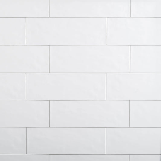 | Maiolica White Polished Ceramic Tile, 6 X 18, 7 Mm Thick - Floor & Decor