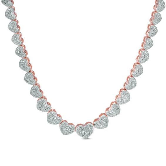 1/10 Ct. T.W. Diamond Heart Necklace In Sterling