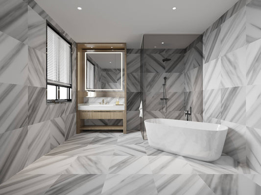 | Cristallo White Honed Marble Tile, 24 X 24, Grey, 3月8日 Inch Thick - Floor & Decor