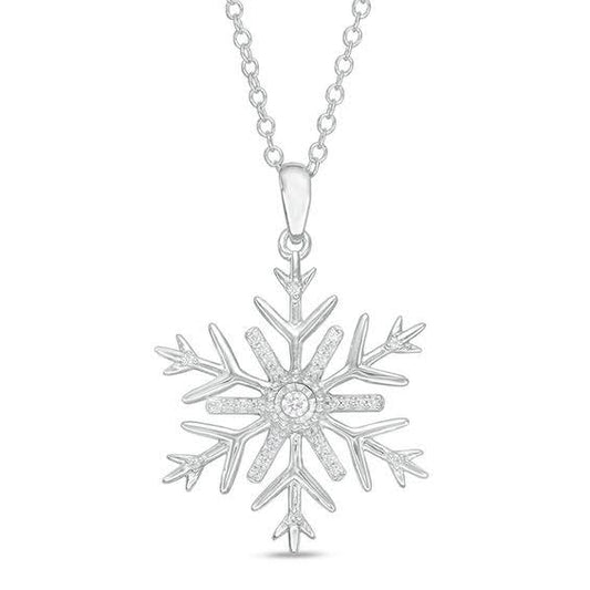 1/8 Ct. T.W. Diamond Snowflake Pendant In Sterling