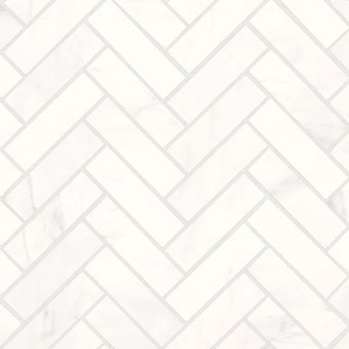 1 X 4 Honed Herringbone Porcelain Mosaic Tile In Luxe White By Bedrosian Tile & Stone