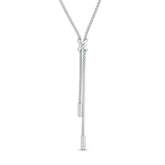 X Lariat Necklace In Sterling